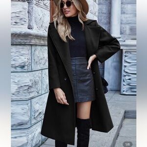SHEIN Black Trench Coat Timeless Elegance